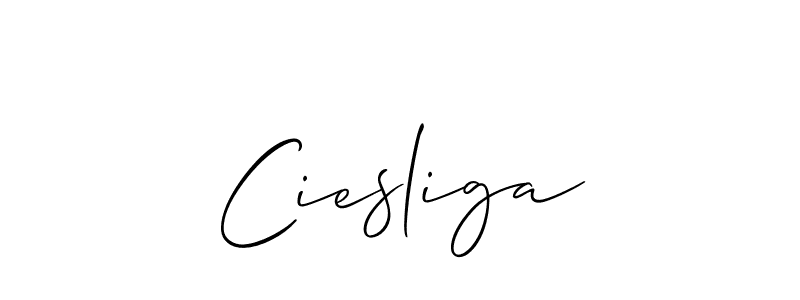 Use a signature maker to create a handwritten signature online. With this signature software, you can design (Allison_Script) your own signature for name Ciesliga. Ciesliga signature style 2 images and pictures png
