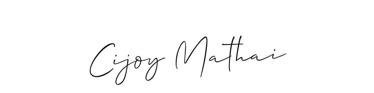 Make a short Cijoy Mathai signature style. Manage your documents anywhere anytime using Allison_Script. Create and add eSignatures, submit forms, share and send files easily. Cijoy Mathai signature style 2 images and pictures png