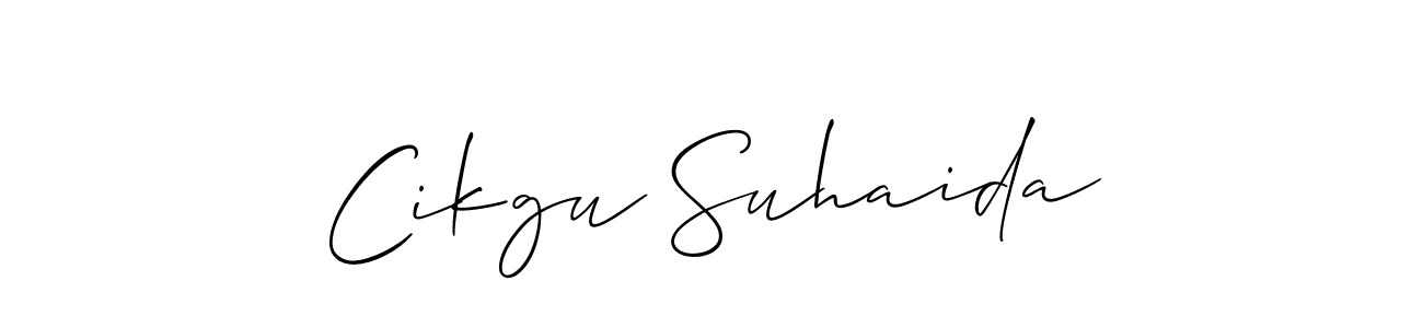 Also You can easily find your signature by using the search form. We will create Cikgu Suhaida name handwritten signature images for you free of cost using Allison_Script sign style. Cikgu Suhaida signature style 2 images and pictures png