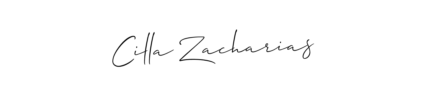 Use a signature maker to create a handwritten signature online. With this signature software, you can design (Allison_Script) your own signature for name Cilla Zacharias. Cilla Zacharias signature style 2 images and pictures png
