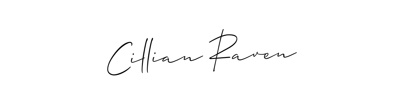 The best way (Allison_Script) to make a short signature is to pick only two or three words in your name. The name Cillian Raven include a total of six letters. For converting this name. Cillian Raven signature style 2 images and pictures png