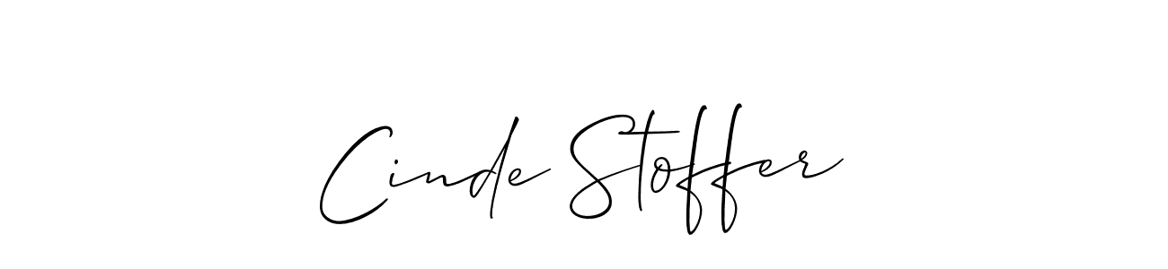 It looks lik you need a new signature style for name Cinde Stoffer. Design unique handwritten (Allison_Script) signature with our free signature maker in just a few clicks. Cinde Stoffer signature style 2 images and pictures png