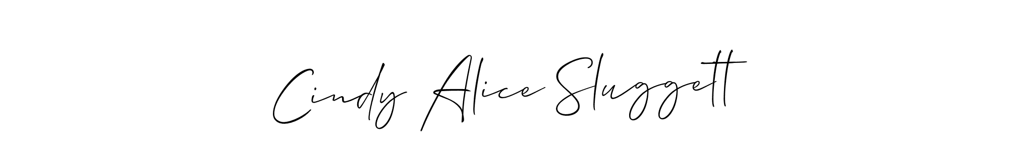 Design your own signature with our free online signature maker. With this signature software, you can create a handwritten (Allison_Script) signature for name Cindy Alice Sluggett. Cindy Alice Sluggett signature style 2 images and pictures png