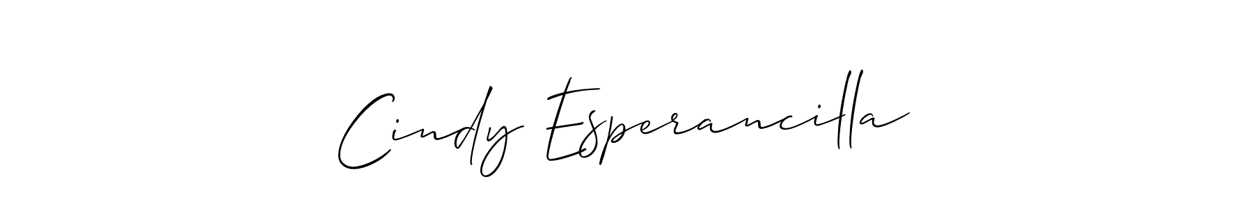 Create a beautiful signature design for name Cindy Esperancilla. With this signature (Allison_Script) fonts, you can make a handwritten signature for free. Cindy Esperancilla signature style 2 images and pictures png