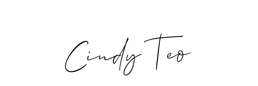 The best way (Allison_Script) to make a short signature is to pick only two or three words in your name. The name Cindy Teo include a total of six letters. For converting this name. Cindy Teo signature style 2 images and pictures png