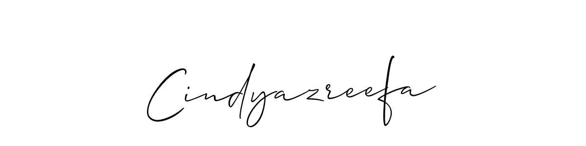 Use a signature maker to create a handwritten signature online. With this signature software, you can design (Allison_Script) your own signature for name Cindyazreefa. Cindyazreefa signature style 2 images and pictures png