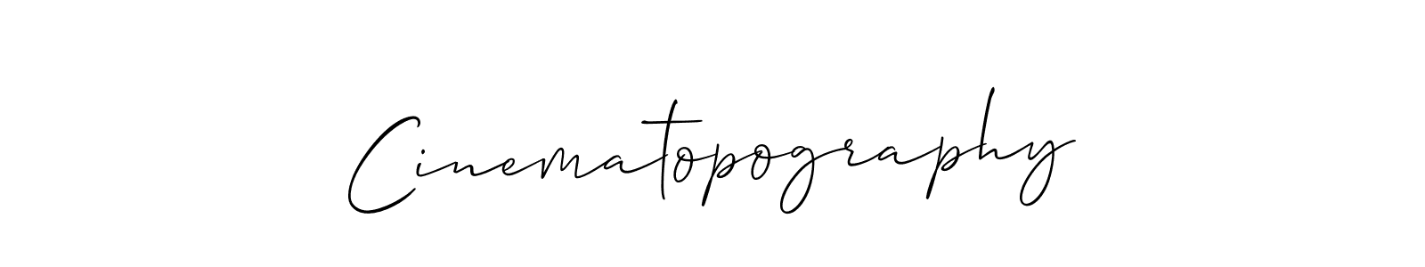 Make a beautiful signature design for name Cinematopography. With this signature (Allison_Script) style, you can create a handwritten signature for free. Cinematopography signature style 2 images and pictures png