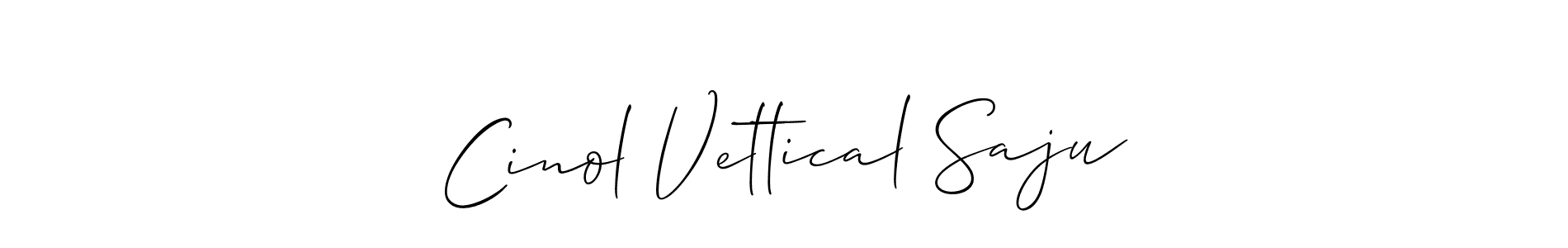 Cinol Vettical Saju stylish signature style. Best Handwritten Sign (Allison_Script) for my name. Handwritten Signature Collection Ideas for my name Cinol Vettical Saju. Cinol Vettical Saju signature style 2 images and pictures png