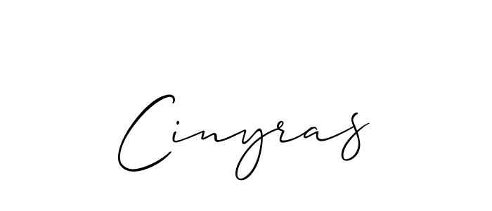 Use a signature maker to create a handwritten signature online. With this signature software, you can design (Allison_Script) your own signature for name Cinyras. Cinyras signature style 2 images and pictures png