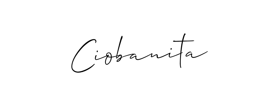 Make a beautiful signature design for name Ciobanita. With this signature (Allison_Script) style, you can create a handwritten signature for free. Ciobanita signature style 2 images and pictures png