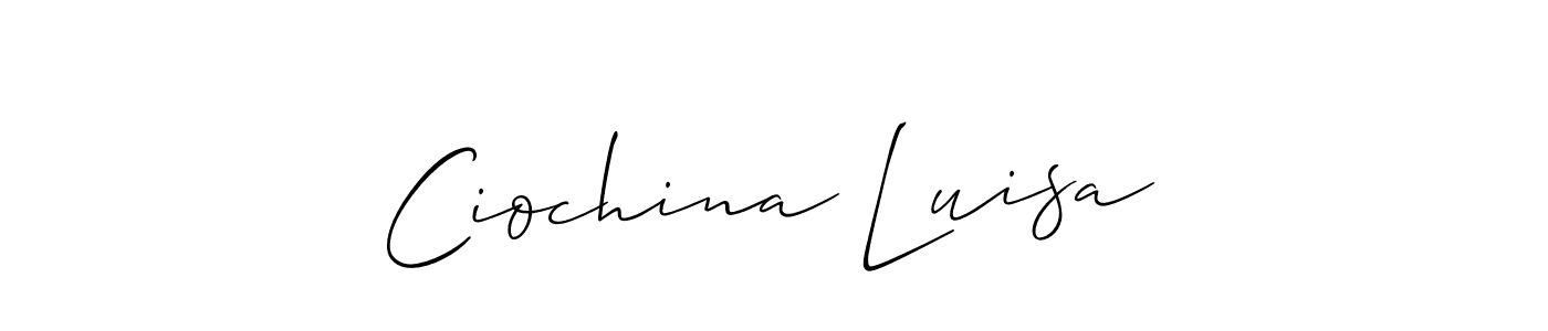 How to make Ciochina Luisa signature? Allison_Script is a professional autograph style. Create handwritten signature for Ciochina Luisa name. Ciochina Luisa signature style 2 images and pictures png