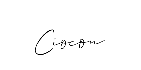Create a beautiful signature design for name Ciocon. With this signature (Allison_Script) fonts, you can make a handwritten signature for free. Ciocon signature style 2 images and pictures png