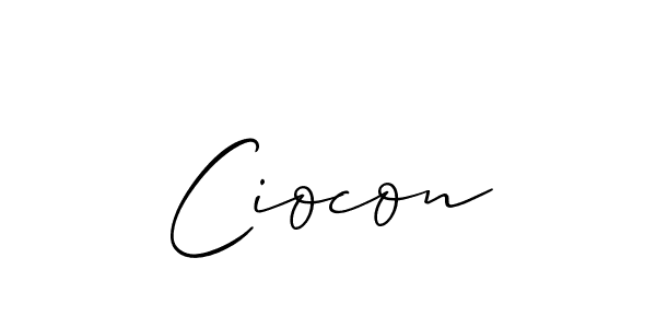 Create a beautiful signature design for name Ciocon. With this signature (Allison_Script) fonts, you can make a handwritten signature for free. Ciocon signature style 2 images and pictures png