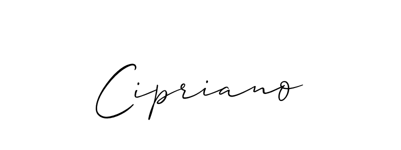 Create a beautiful signature design for name Cipriano. With this signature (Allison_Script) fonts, you can make a handwritten signature for free. Cipriano signature style 2 images and pictures png