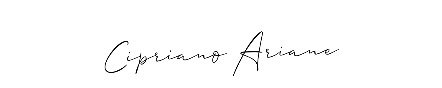 It looks lik you need a new signature style for name Cipriano Ariane. Design unique handwritten (Allison_Script) signature with our free signature maker in just a few clicks. Cipriano Ariane signature style 2 images and pictures png