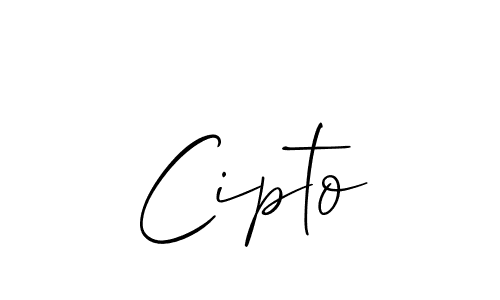 Use a signature maker to create a handwritten signature online. With this signature software, you can design (Allison_Script) your own signature for name Cipto. Cipto signature style 2 images and pictures png