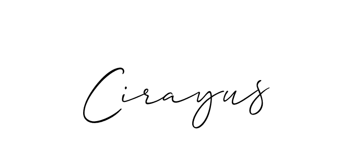 Make a beautiful signature design for name Cirayus. With this signature (Allison_Script) style, you can create a handwritten signature for free. Cirayus signature style 2 images and pictures png
