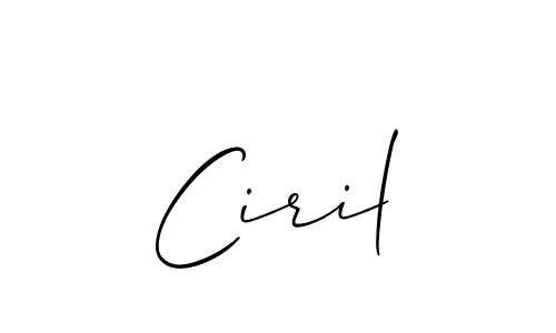The best way (Allison_Script) to make a short signature is to pick only two or three words in your name. The name Ciril include a total of six letters. For converting this name. Ciril signature style 2 images and pictures png