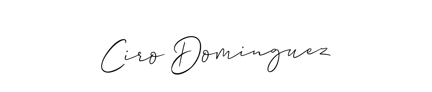 Allison_Script is a professional signature style that is perfect for those who want to add a touch of class to their signature. It is also a great choice for those who want to make their signature more unique. Get Ciro Dominguez name to fancy signature for free. Ciro Dominguez signature style 2 images and pictures png