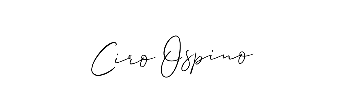 Ciro Ospino stylish signature style. Best Handwritten Sign (Allison_Script) for my name. Handwritten Signature Collection Ideas for my name Ciro Ospino. Ciro Ospino signature style 2 images and pictures png