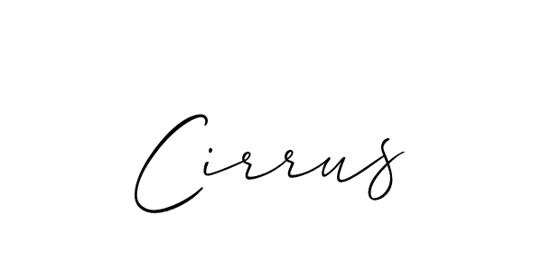 Design your own signature with our free online signature maker. With this signature software, you can create a handwritten (Allison_Script) signature for name Cirrus. Cirrus signature style 2 images and pictures png