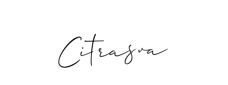 The best way (Allison_Script) to make a short signature is to pick only two or three words in your name. The name Citrasva include a total of six letters. For converting this name. Citrasva signature style 2 images and pictures png