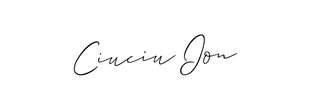 Allison_Script is a professional signature style that is perfect for those who want to add a touch of class to their signature. It is also a great choice for those who want to make their signature more unique. Get Ciuciu Ion name to fancy signature for free. Ciuciu Ion signature style 2 images and pictures png