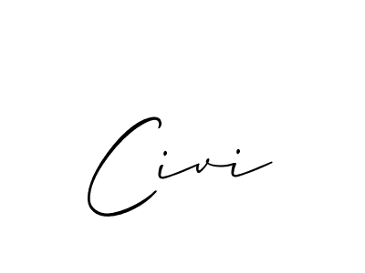 The best way (Allison_Script) to make a short signature is to pick only two or three words in your name. The name Civi include a total of six letters. For converting this name. Civi signature style 2 images and pictures png