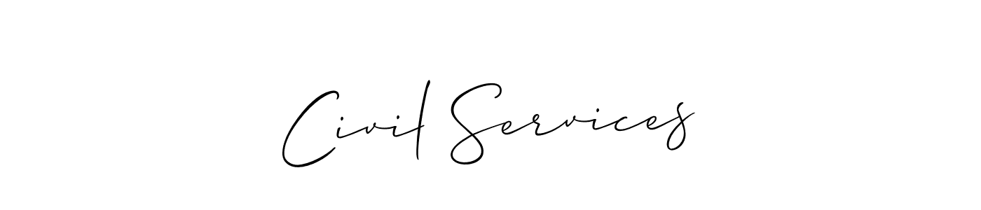 Make a beautiful signature design for name Civil Services. With this signature (Allison_Script) style, you can create a handwritten signature for free. Civil Services signature style 2 images and pictures png