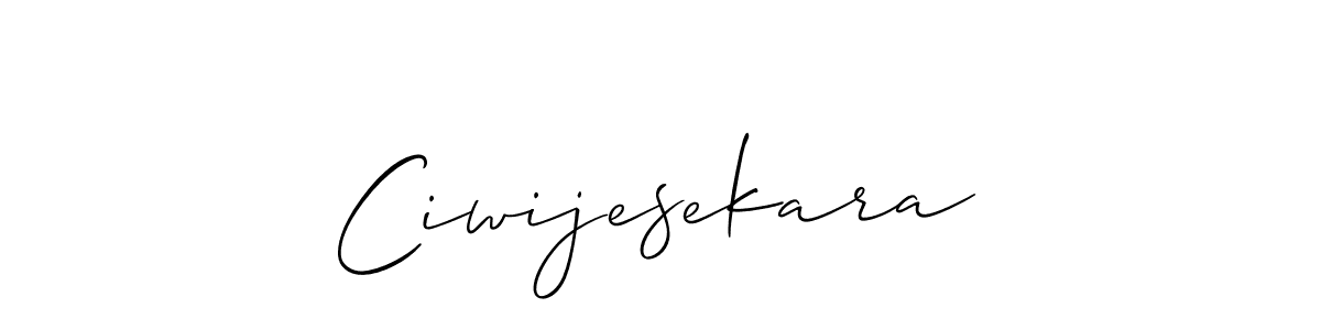 Make a short Ciwijesekara signature style. Manage your documents anywhere anytime using Allison_Script. Create and add eSignatures, submit forms, share and send files easily. Ciwijesekara signature style 2 images and pictures png
