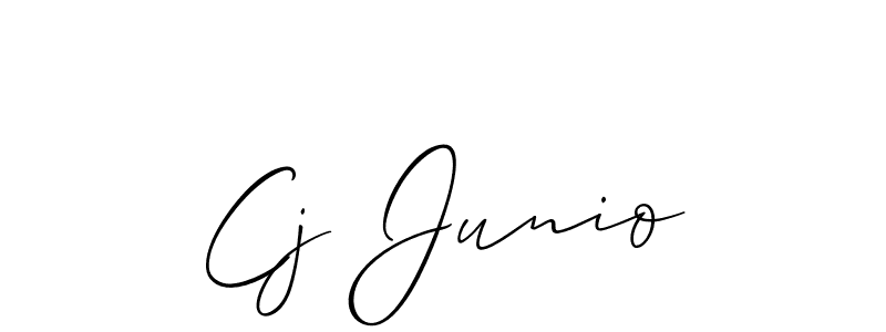 Make a beautiful signature design for name Cj Junio. With this signature (Allison_Script) style, you can create a handwritten signature for free. Cj Junio signature style 2 images and pictures png