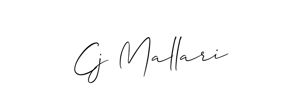 The best way (Allison_Script) to make a short signature is to pick only two or three words in your name. The name Cj Mallari include a total of six letters. For converting this name. Cj Mallari signature style 2 images and pictures png