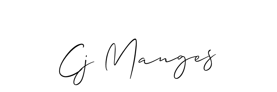 How to make Cj Manges name signature. Use Allison_Script style for creating short signs online. This is the latest handwritten sign. Cj Manges signature style 2 images and pictures png