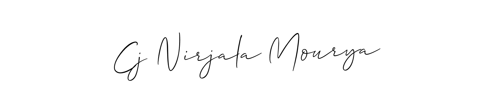 Create a beautiful signature design for name Cj Nirjala Mourya. With this signature (Allison_Script) fonts, you can make a handwritten signature for free. Cj Nirjala Mourya signature style 2 images and pictures png