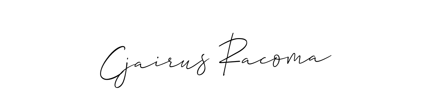 How to make Cjairus Racoma signature? Allison_Script is a professional autograph style. Create handwritten signature for Cjairus Racoma name. Cjairus Racoma signature style 2 images and pictures png