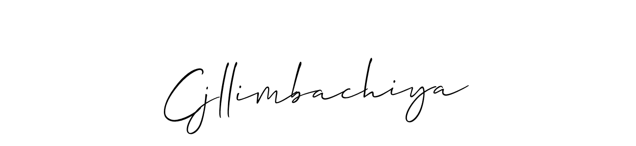 Create a beautiful signature design for name Cjllimbachiya. With this signature (Allison_Script) fonts, you can make a handwritten signature for free. Cjllimbachiya signature style 2 images and pictures png