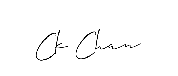Make a beautiful signature design for name Ck Chan. With this signature (Allison_Script) style, you can create a handwritten signature for free. Ck Chan signature style 2 images and pictures png