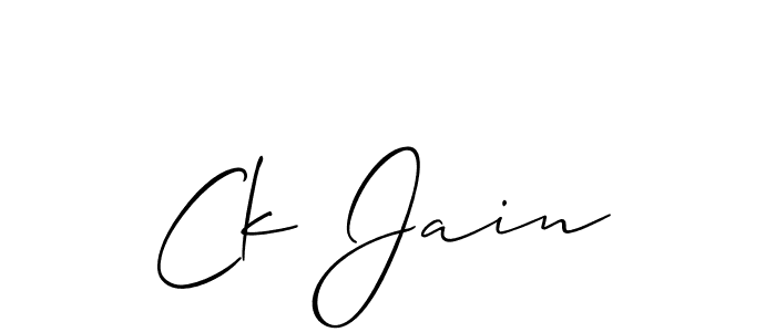 Ck Jain stylish signature style. Best Handwritten Sign (Allison_Script) for my name. Handwritten Signature Collection Ideas for my name Ck Jain. Ck Jain signature style 2 images and pictures png