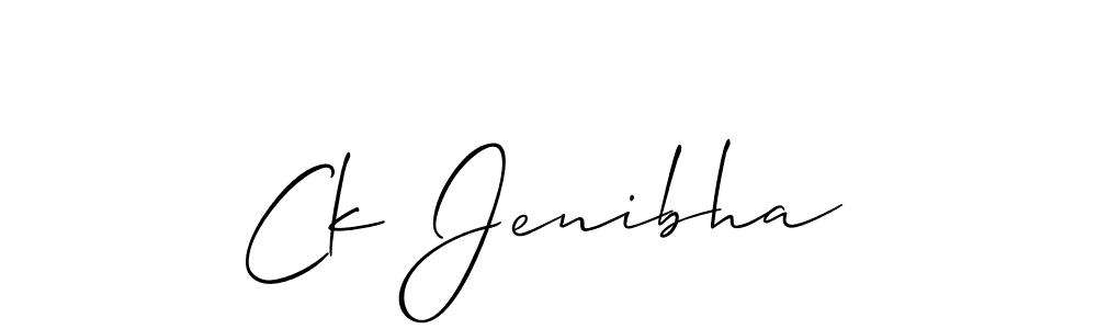 Similarly Allison_Script is the best handwritten signature design. Signature creator online .You can use it as an online autograph creator for name Ck Jenibha. Ck Jenibha signature style 2 images and pictures png