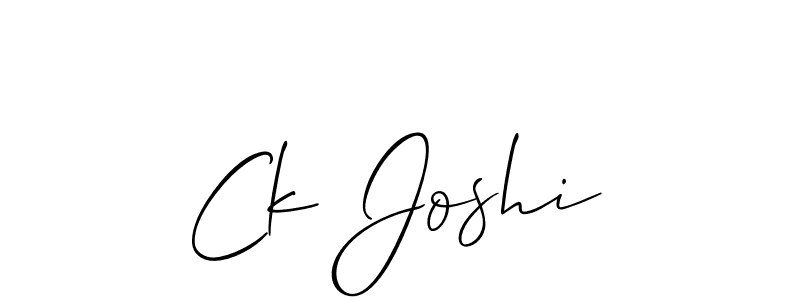 if you are searching for the best signature style for your name Ck Joshi. so please give up your signature search. here we have designed multiple signature styles  using Allison_Script. Ck Joshi signature style 2 images and pictures png