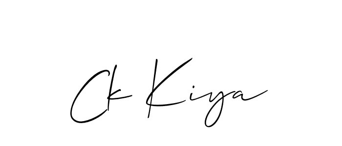 Similarly Allison_Script is the best handwritten signature design. Signature creator online .You can use it as an online autograph creator for name Ck Kiya. Ck Kiya signature style 2 images and pictures png