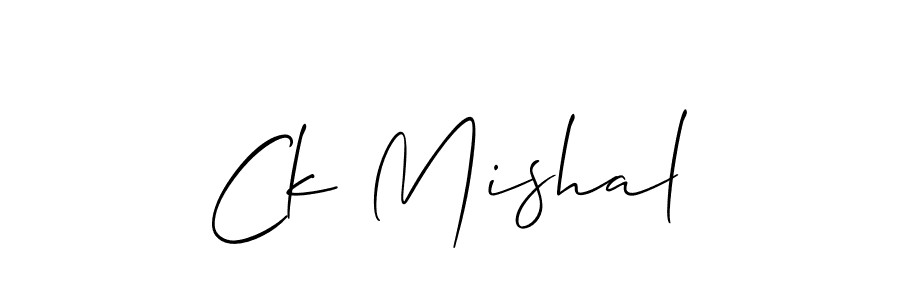 It looks lik you need a new signature style for name Ck Mishal. Design unique handwritten (Allison_Script) signature with our free signature maker in just a few clicks. Ck Mishal signature style 2 images and pictures png