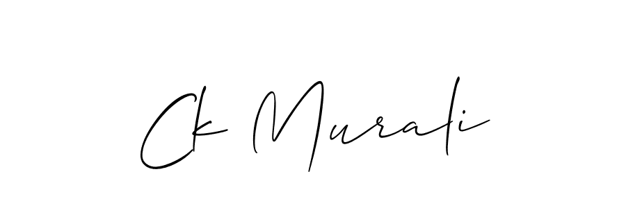Use a signature maker to create a handwritten signature online. With this signature software, you can design (Allison_Script) your own signature for name Ck Murali. Ck Murali signature style 2 images and pictures png
