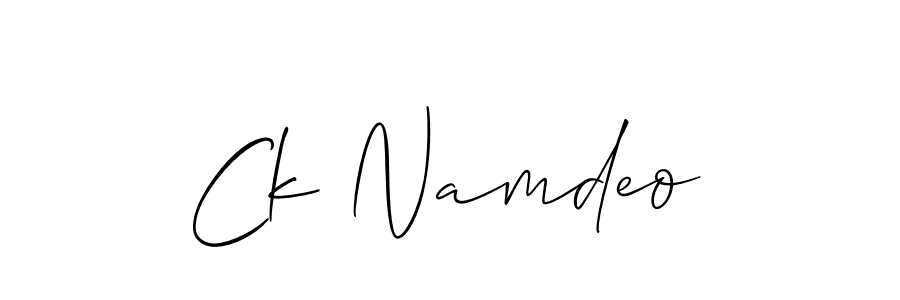 Also we have Ck Namdeo name is the best signature style. Create professional handwritten signature collection using Allison_Script autograph style. Ck Namdeo signature style 2 images and pictures png