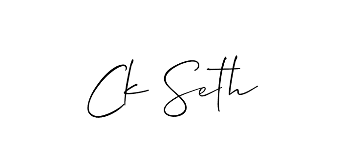 Make a short Ck Seth signature style. Manage your documents anywhere anytime using Allison_Script. Create and add eSignatures, submit forms, share and send files easily. Ck Seth signature style 2 images and pictures png