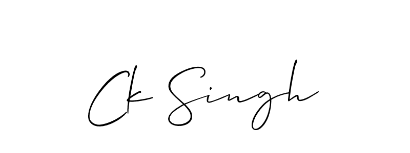 The best way (Allison_Script) to make a short signature is to pick only two or three words in your name. The name Ck Singh include a total of six letters. For converting this name. Ck Singh signature style 2 images and pictures png