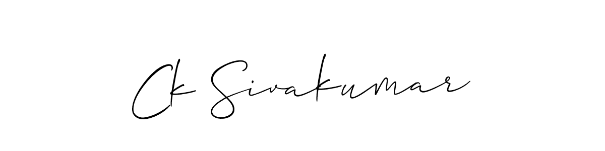 Use a signature maker to create a handwritten signature online. With this signature software, you can design (Allison_Script) your own signature for name Ck Sivakumar. Ck Sivakumar signature style 2 images and pictures png