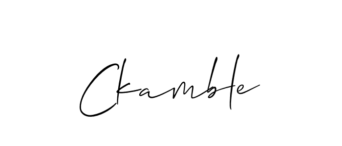 Make a beautiful signature design for name Ckamble. With this signature (Allison_Script) style, you can create a handwritten signature for free. Ckamble signature style 2 images and pictures png