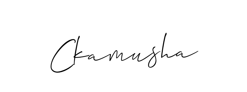 You should practise on your own different ways (Allison_Script) to write your name (Ckamusha) in signature. don't let someone else do it for you. Ckamusha signature style 2 images and pictures png