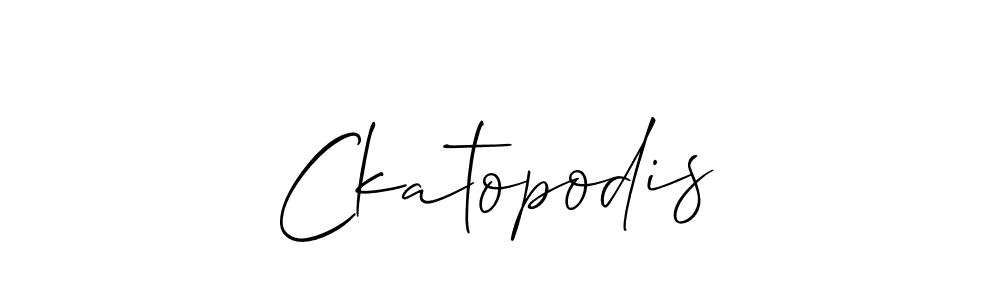Use a signature maker to create a handwritten signature online. With this signature software, you can design (Allison_Script) your own signature for name Ckatopodis. Ckatopodis signature style 2 images and pictures png